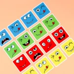 Wooden Cube Face Expression Puzzle Game – Montessori Emotion Toy - Image 7