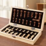 Magnetic Folding Wooden Chess Set – Travel Board Game with Storage - Image 4