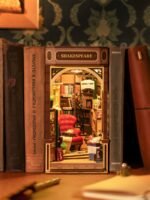 DIY Bookstore Book Nook Kit Miniature Library Scene with LED Lights - Image 2