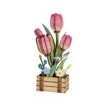 3D Wooden Puzzle – Pink Tulip Bloom Set