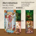 Alice's Adventure Book Nook Kit DIY Miniature Wonderland Scene with LED Lights - Image 6