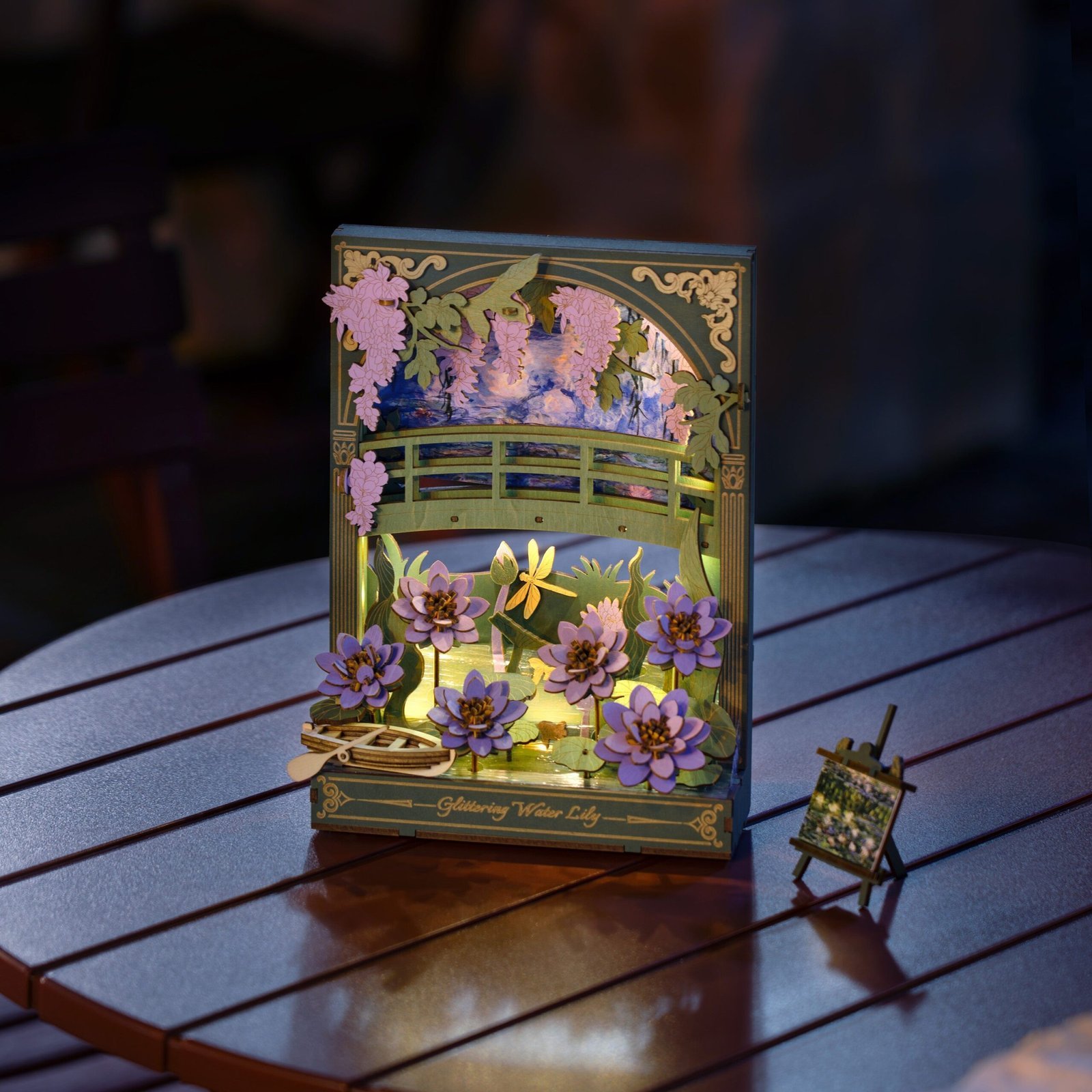 Glittering Water Lily w/ LED Lights 3D Wooden Puzzle - Image 3