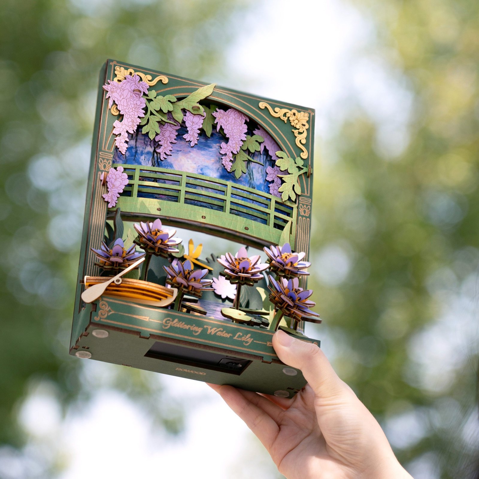 Glittering Water Lily w/ LED Lights 3D Wooden Puzzle - Image 4