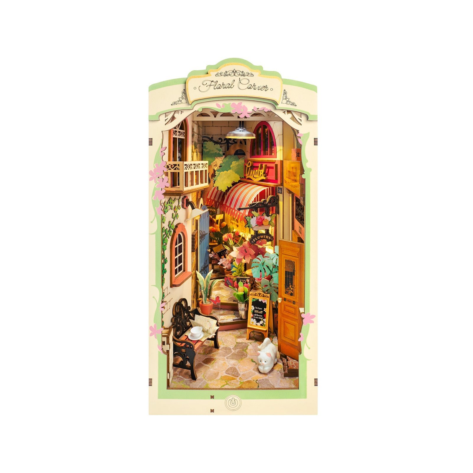 Floral Corner w/ Dust Cover Book Nook Kit - Image 1