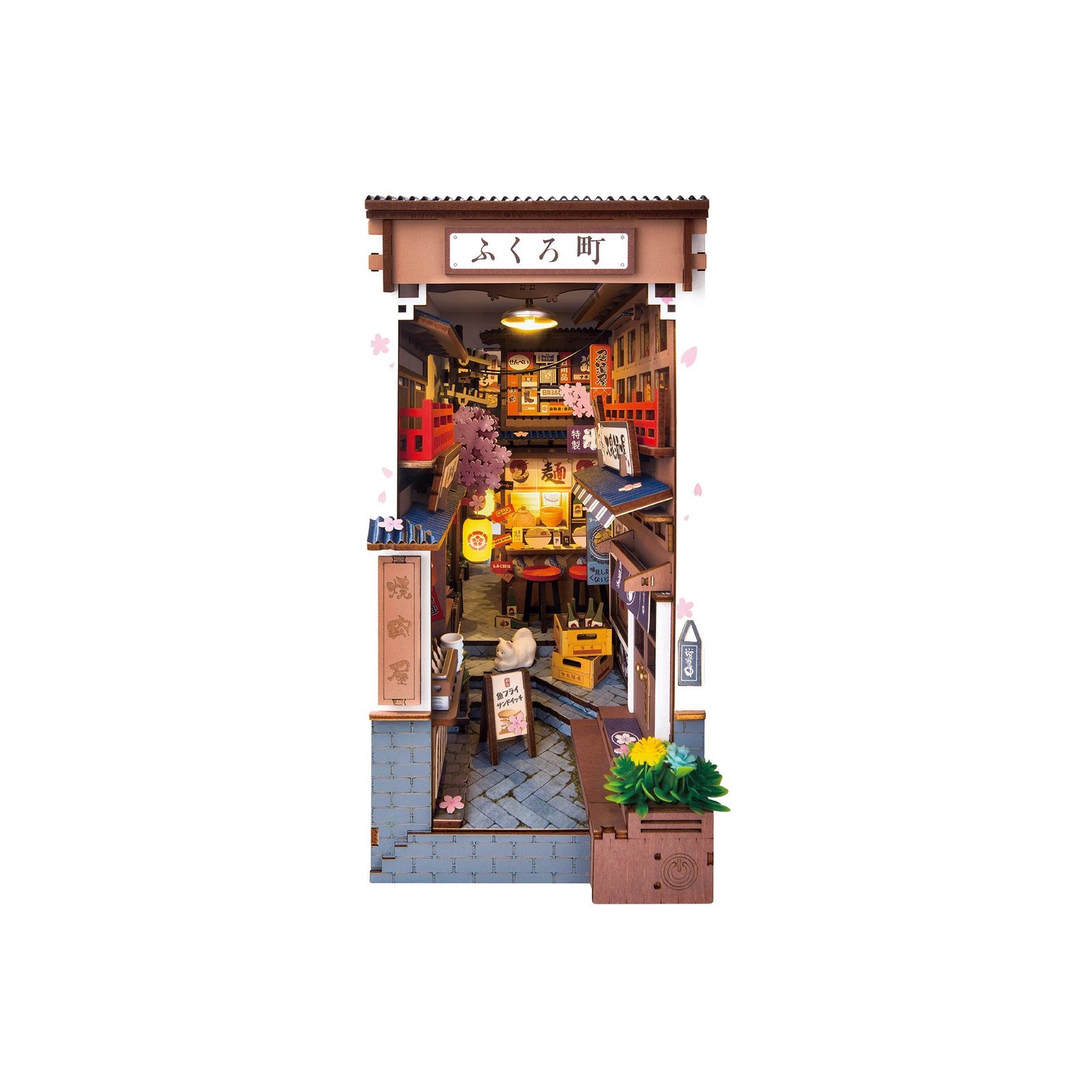 Hands_Craft_DIY_Miniature_Book_Nook_Kit_Sakura_Wine_Alley.jpg Sakura Wine Alley Book Nook Kit - Image 1