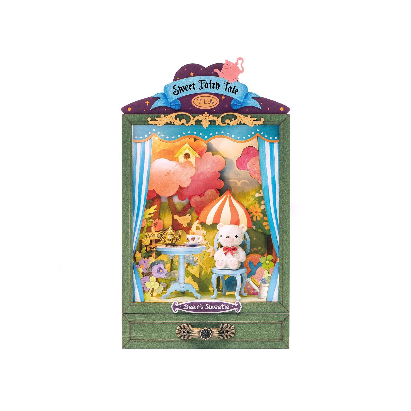 Hands_Craft_DIY_Miniature_House_Kit_Bear_s_Sweetie.jpg Bear's Sweetie Book Nook - Image 1