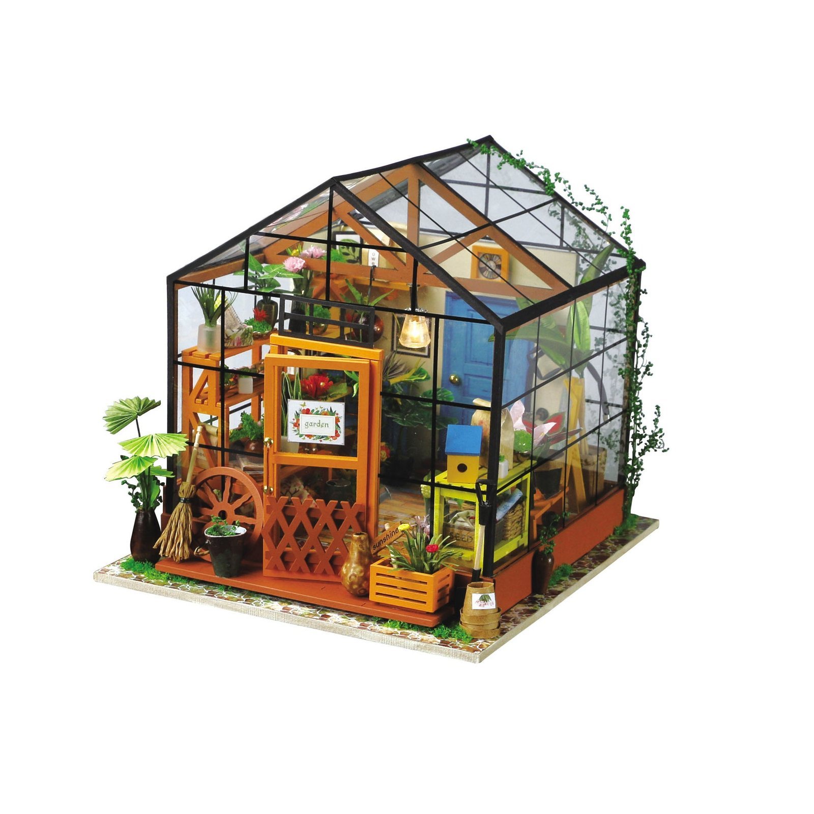 Hands_Craft_DIY_Miniature_House_Kit_Cathy_s_Flower_House.jpg Cathy's Flower House Kit Miniature House - Image 1