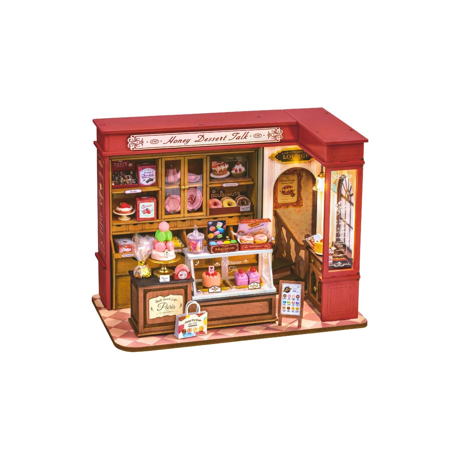 Hands_Craft_DIY_Miniature_House_Kit_Honey_Dessert_Talk-scaled-1.jpg Honey Dessert Talk Book Nook - Image 1