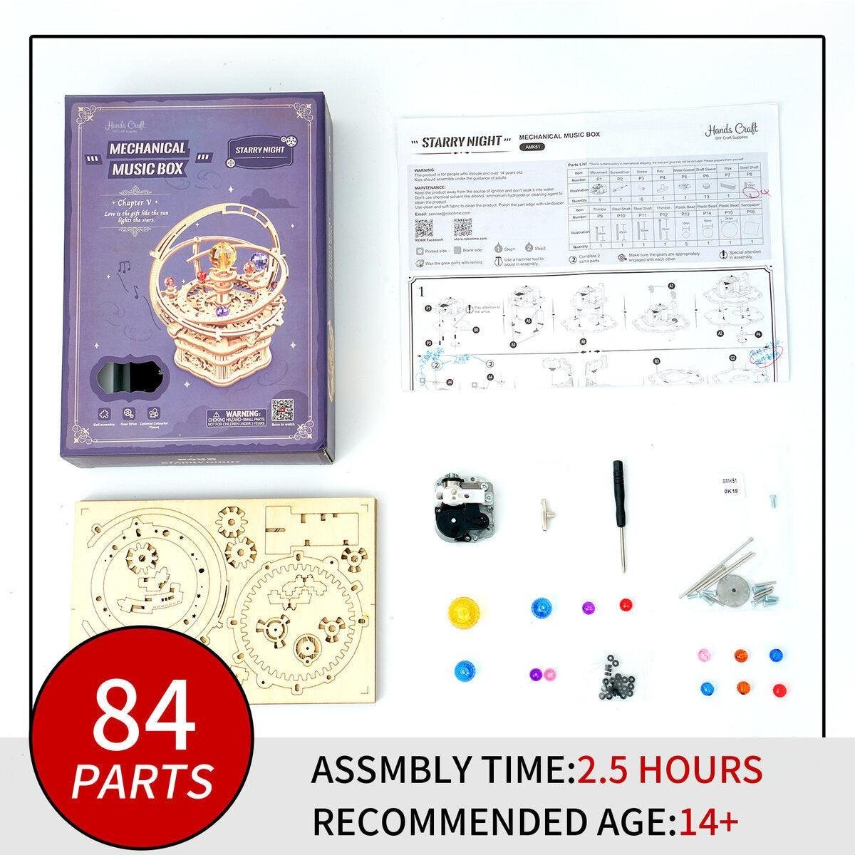 3D Wooden Puzzle Music Box – Starry Night - Image 6