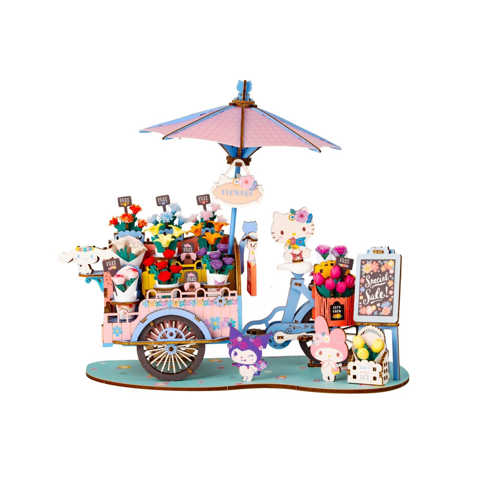 Friends Flower Cart 3D Wooden Puzzle - Image 1
