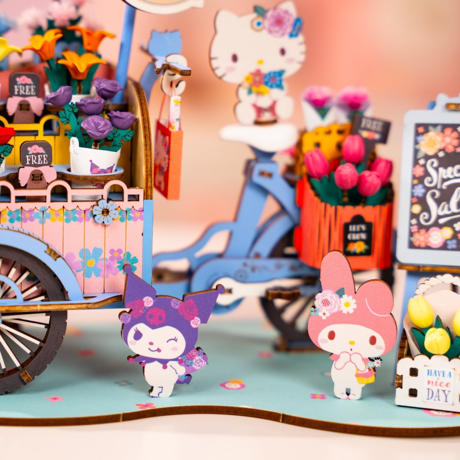 Friends Flower Cart 3D Wooden Puzzle - Image 4