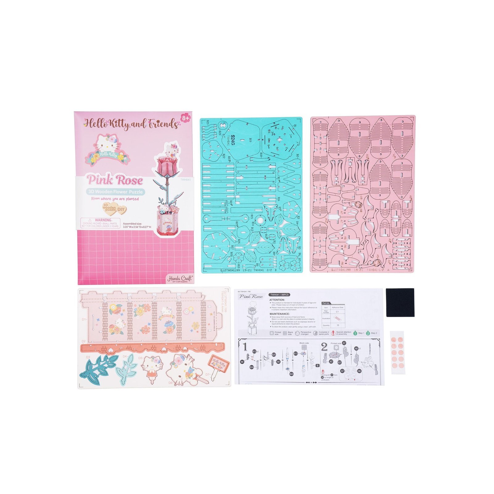 3D Puzzles – Kitty Pink Rose - Image 5