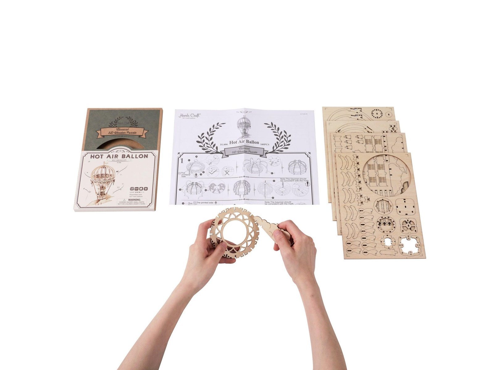 Hot Air Balloon 3D Wooden Puzzle - Image 3