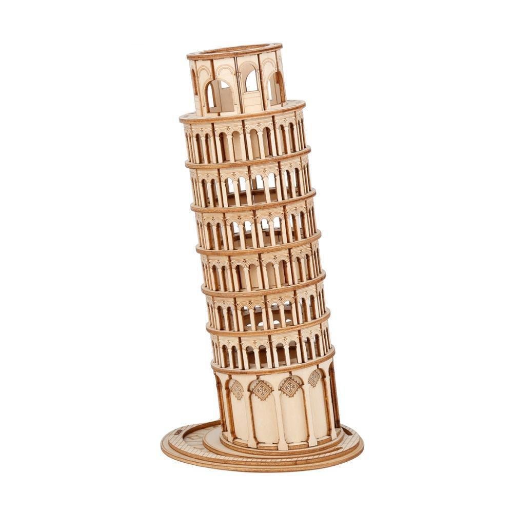 Hands_Craft_DIY_Miniatures_3D_Wooden_Puzzle_Leaning_Tower_Of_Pisa.jpg Leaning Tower of Pisa 3D Wooden Puzzle - Image 1