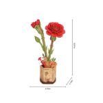 Red Carnation 3D Wooden Puzzle - Image 4
