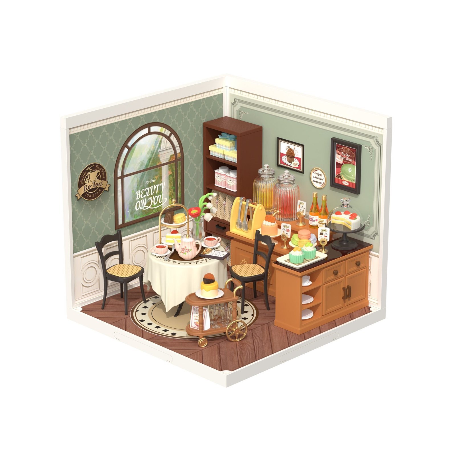 Hands_Craft_DIY_Stackable_Miniature_House_Sweet_Sips_Tea-scaled-1.jpg Sweet Sips Tea Book Nook - Image 1