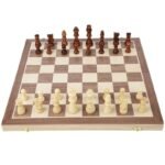 Magnetic Folding Wooden Chess Set – Travel Board Game with Storage - Image 2