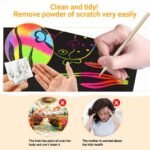 Rainbow Scratch Notes for Kids – 125 Sheets with Wooden Stylus & Stencils  - Image 5