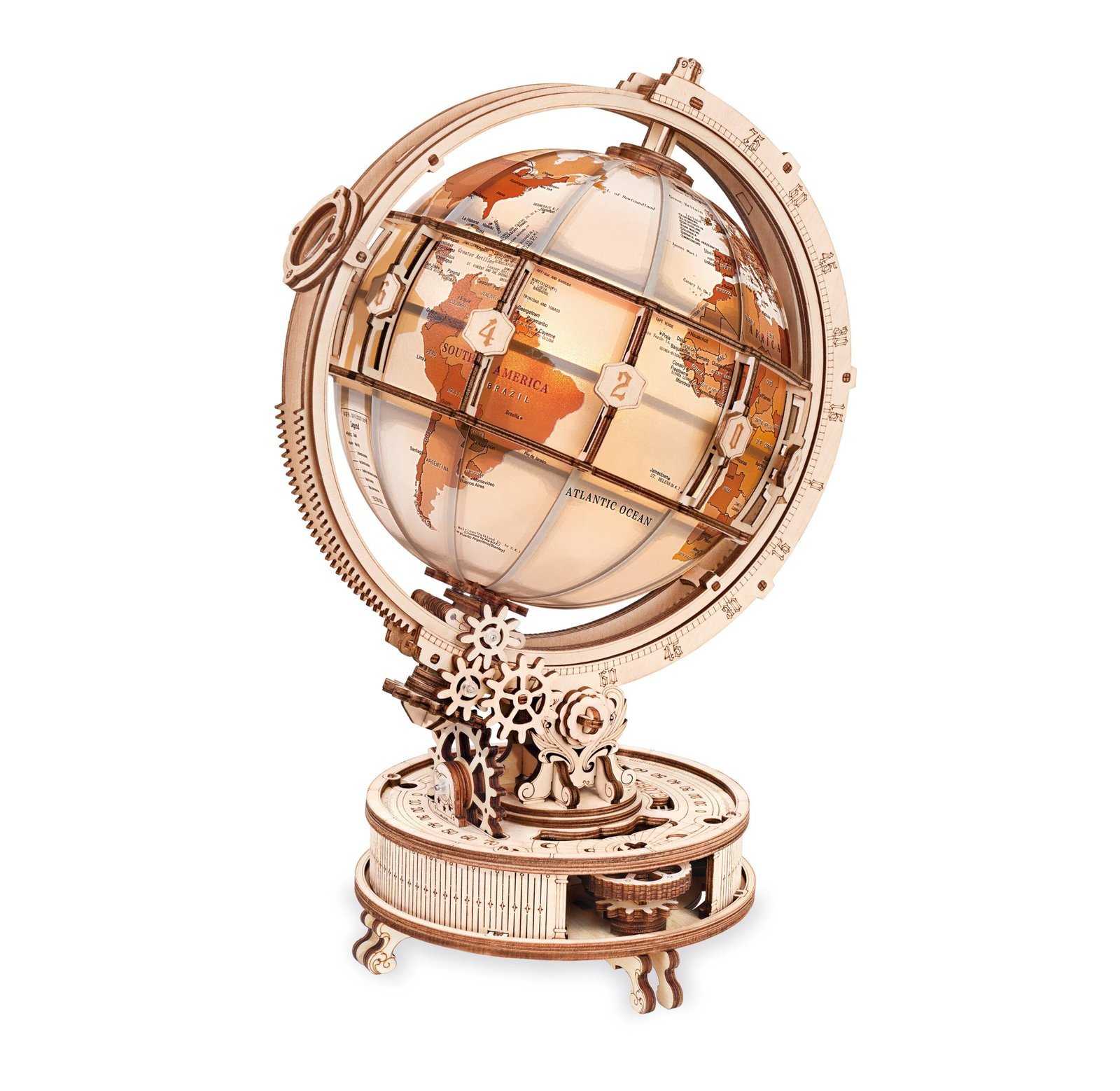 ST003Dmainphoto-scaled-1.jpg Luminous Globe w/ LED Lights 3D Wooden Puzzle - Image 1
