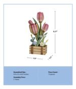 3D Wooden Puzzle – Pink Tulip Bloom Set - Image 5