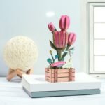 3D Wooden Puzzle – Pink Tulip Bloom Set - Image 2